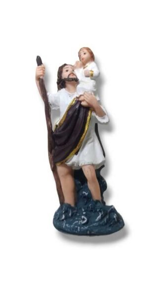 3.5 Inch Poly Marble St Christopher  Statue
