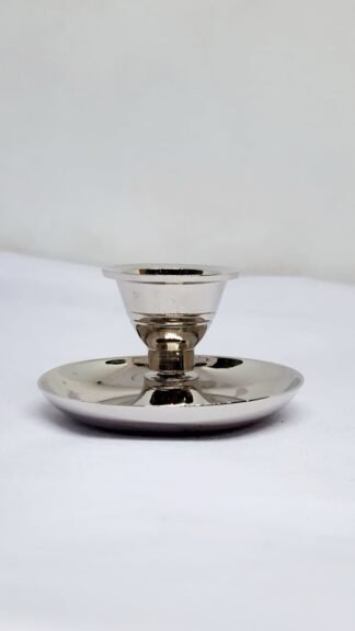 1 Inch Brass Silver Plated Candle Stand