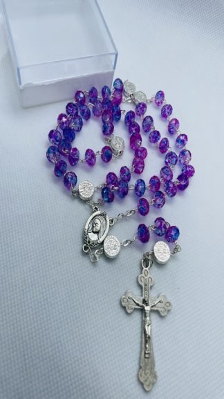 8MM Shining Purple Dual Crystal Rosary