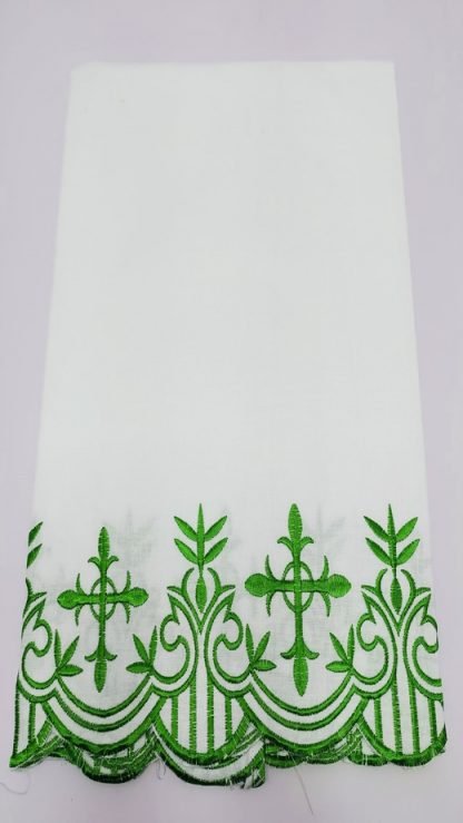 1.5 Meter Green color Thread Embroidered Altar Cloth