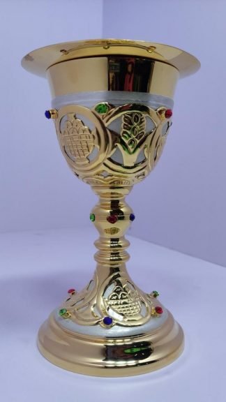 24 cm Chalice and Paten With Stone