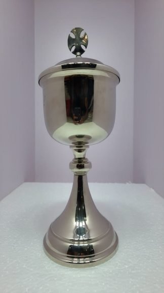 8.5 Inch Shiny Silver Plated Ciborium