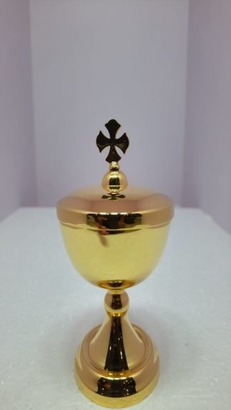5 Inch Plain Gold Glossy Ciborium