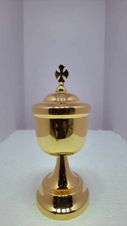 6 Inch Plain Gold Glossy Ciborium