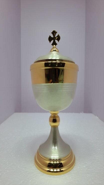 8.5 Inch Silver Gold Finish Ciborium