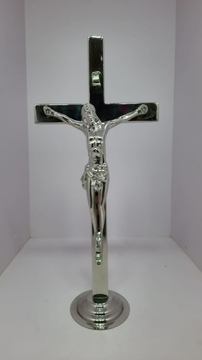 15 INCH Silver Plated Steel Crucifix