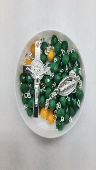 Green And Yellow Crystal Chain Rosary