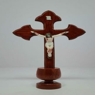 Wooden Crucifix with Plastic Figure