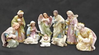 12  Inch Elegant Italian Poly Marble Crib Set