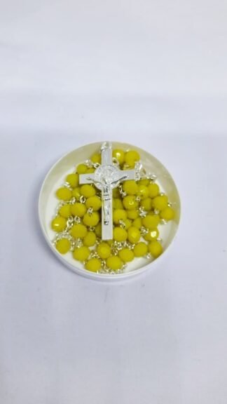 6MM Opaque Yellow Colored Chain Rosary