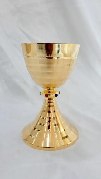 10 CM Gold Plated Chalice with Paten