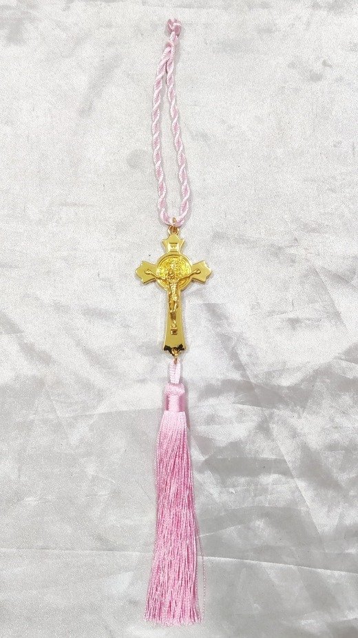 Cross Golden Colored Car Hanging - Image 2