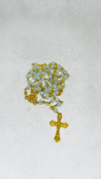 4 MM Light Green Colored Opaque Bead Chain Rosary