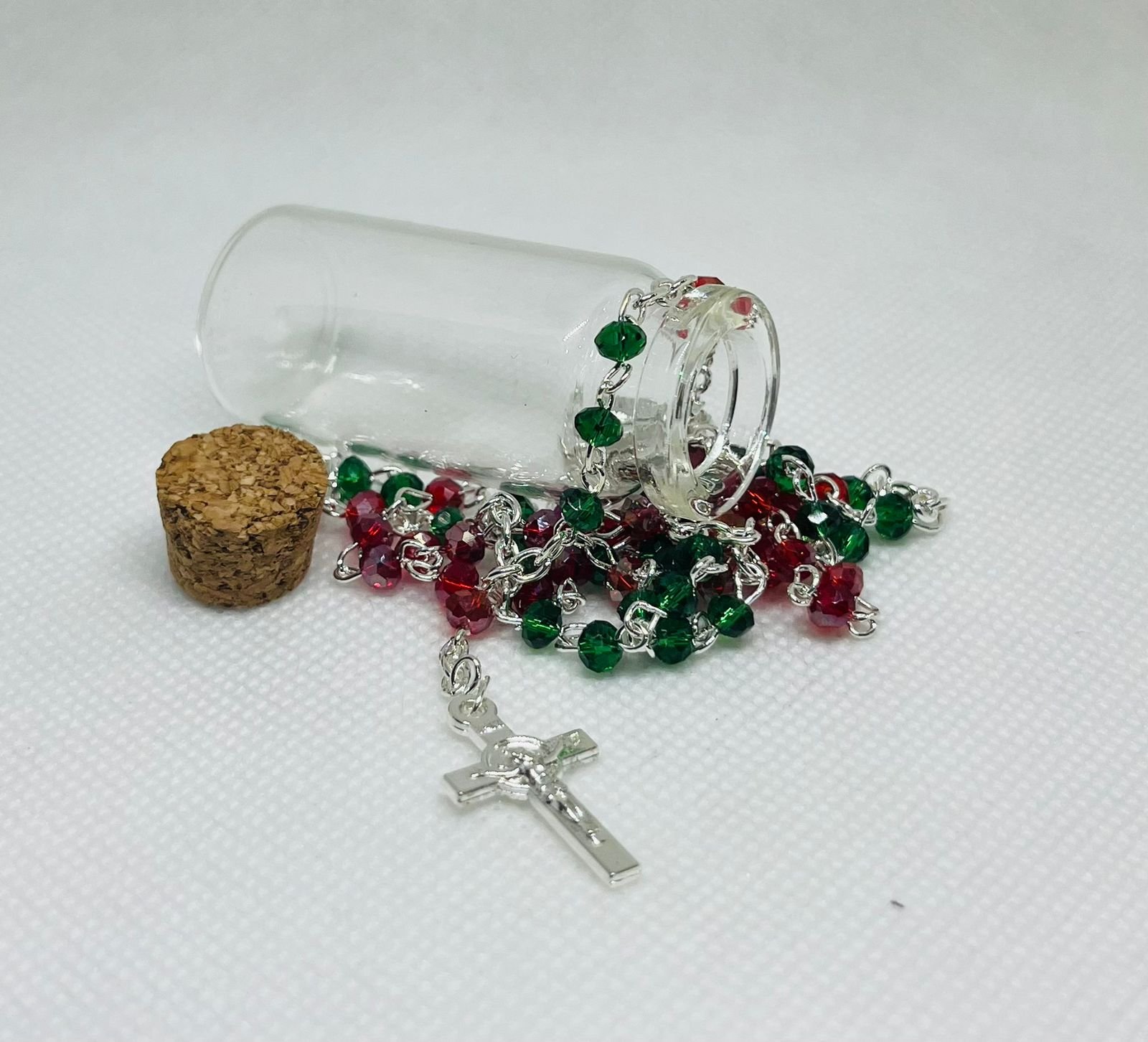 4 MM Dual Colored Crystal Bead Chain Rosary - Image 3