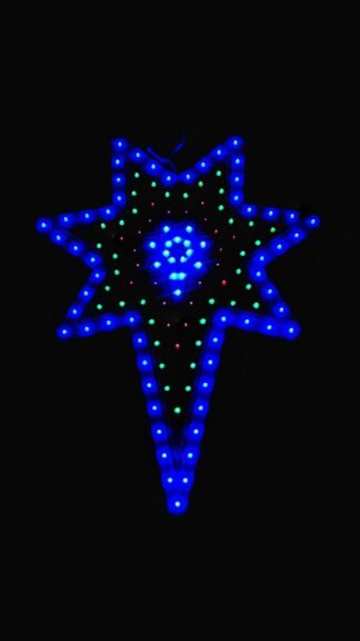 8 Legged White Christmas Star with Multi Color