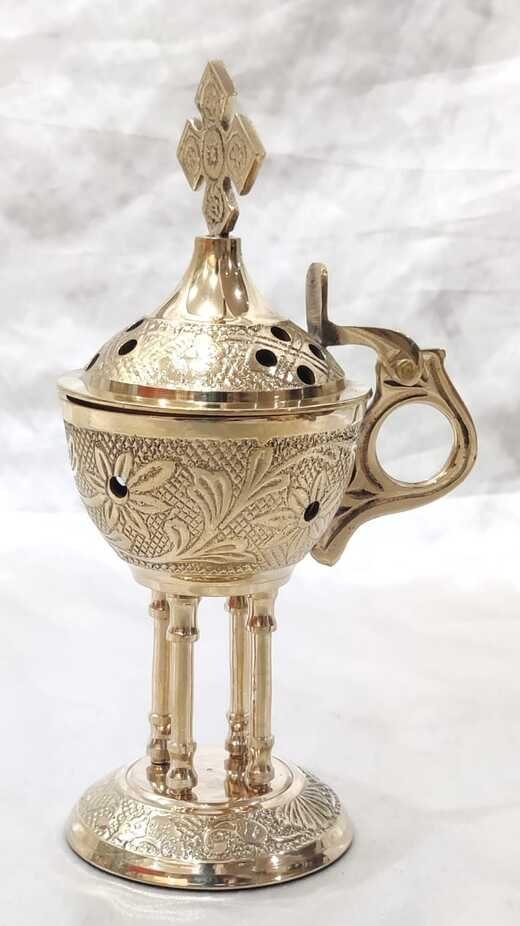6 Inch Gold Plated Incense Pot - Image 5