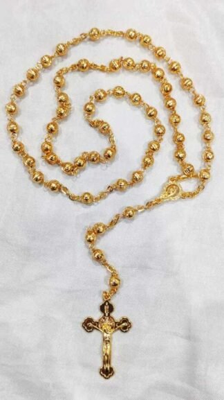 5 MM Brass Golden Rosary