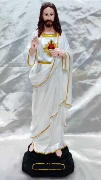 Poly Marble Sacred Heart of Jesus Statue - 19 Inch
