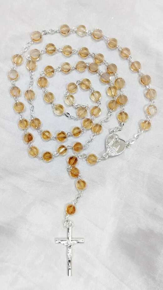 Crystal Rosary with Coin Pendant
