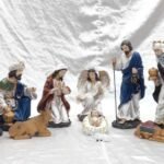 14 Inch Pretty Italian Poly Marble Crib Set