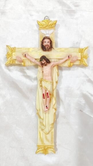 Elegant 11-inch poly marble crucifix