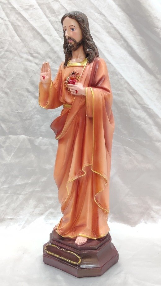 Poly Marble Sacred Heart of Jesus Statue - 18 Inch - Image 4