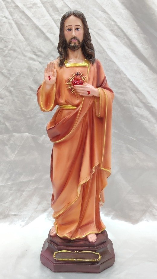 Buy 18 Inch Poly Marble Sacred Heart Statue