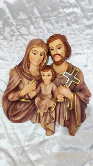 16 Inch Poly Marble Holy Family Relief Statue